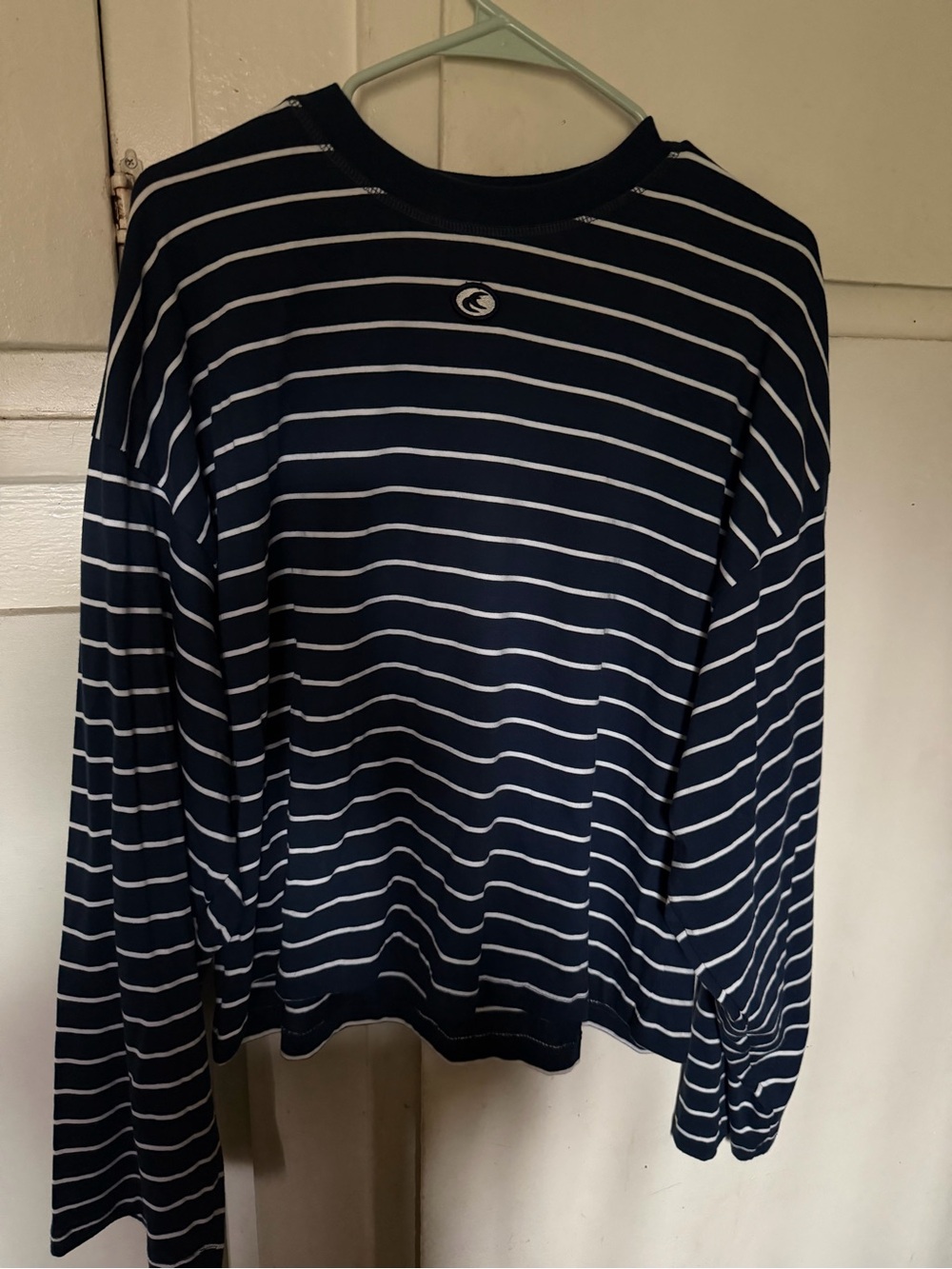 Scuffers Navy Blue Striped Men's crop Classic Crewneck